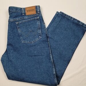 Wrangler Rugged Wear Relaxed Fit Antique Indigo Mens 38x30 Blue‎ Denim Jeans